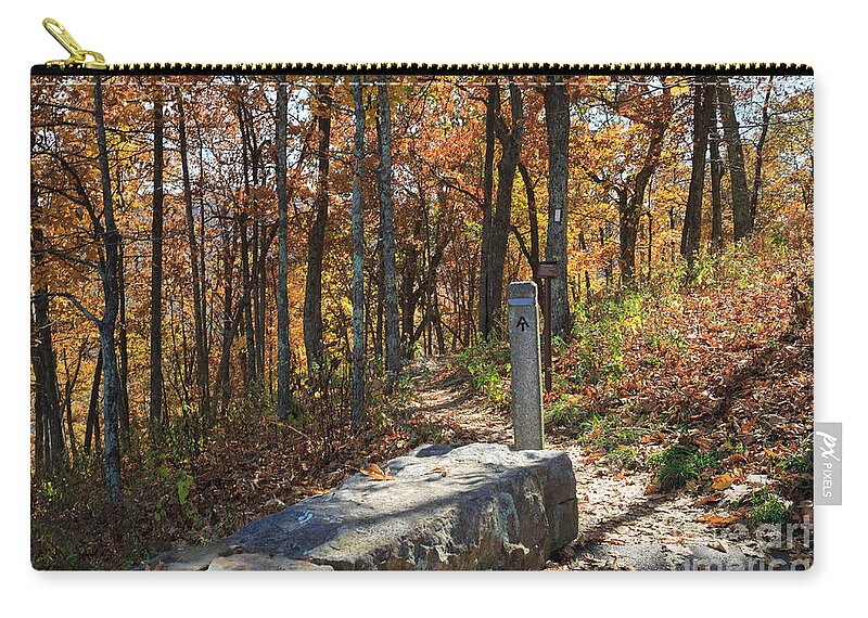 Appalachian Trail Zip Pouch featuring the photograph Appalachian Trail in Shenandoah National Park by Louise Heusinkveld