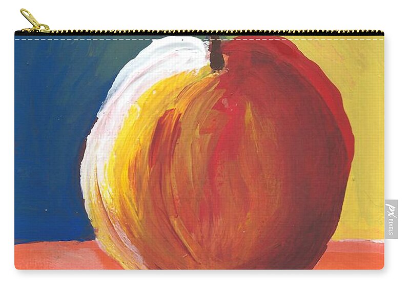 Abstract Apple Zip Pouch featuring the painting Apple 1 by Elise Boam