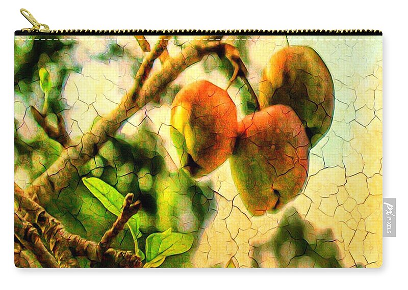Mix Media Zip Pouch featuring the mixed media Apple Season by MaryLee Parker