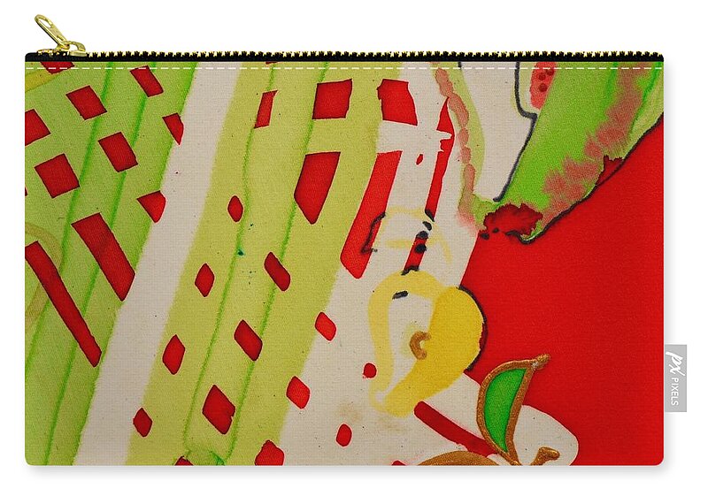 Zip Pouch featuring the painting Apple Slice by Barbara Pease