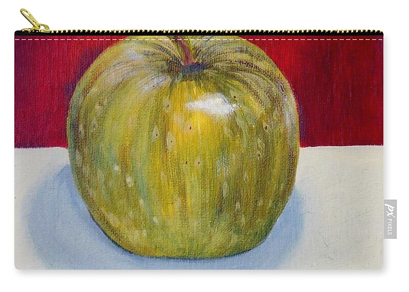 Art Zip Pouch featuring the painting Apple study by Angie Wright