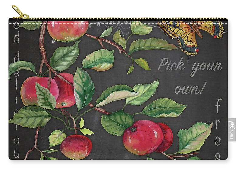 Apples Zip Pouch featuring the painting Apples-JP3913 by Jean Plout