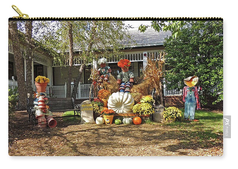 Applewood Farmhouse Grill Zip Pouch featuring the photograph Applewood Farmhouse Grill Harvest Scene by Marian Bell