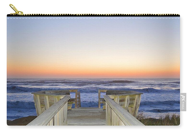 Obx Sunrise Zip Pouch featuring the photograph April 2016 Sunrise by Barbara Ann Bell