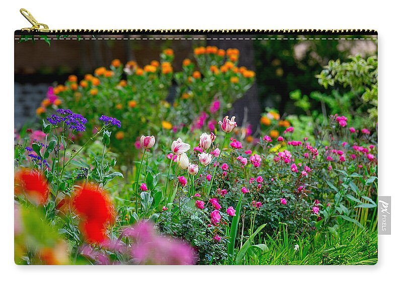 Garden Zip Pouch featuring the photograph April Flowers by Derek Dean