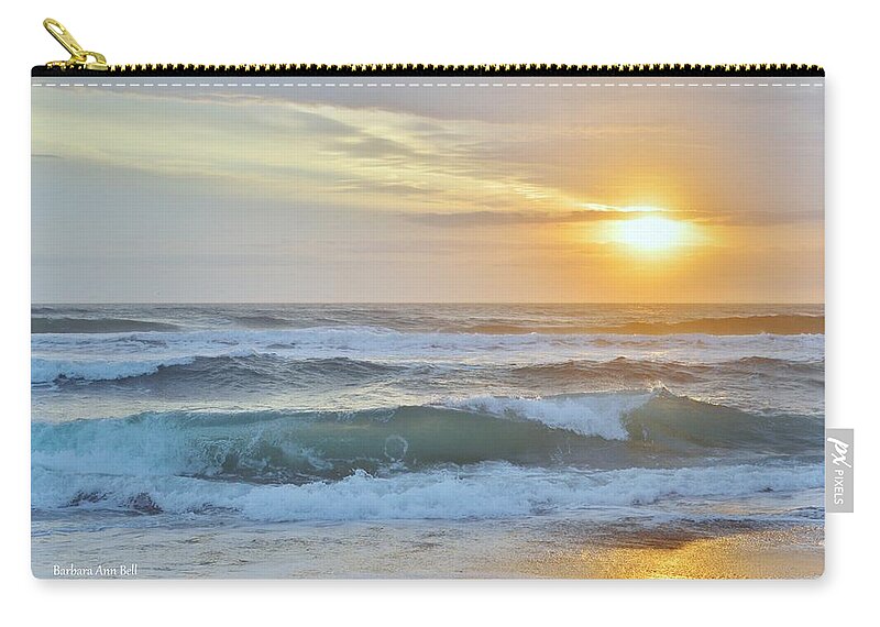 Obx Sunrise Zip Pouch featuring the photograph April Sunrise by Barbara Ann Bell