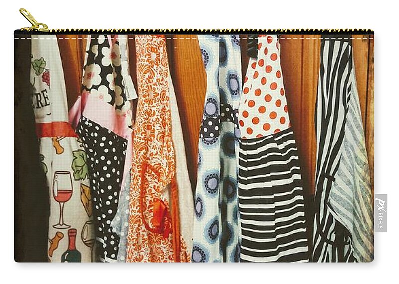 Apron Zip Pouch featuring the photograph Aprons by Kathy Barney
