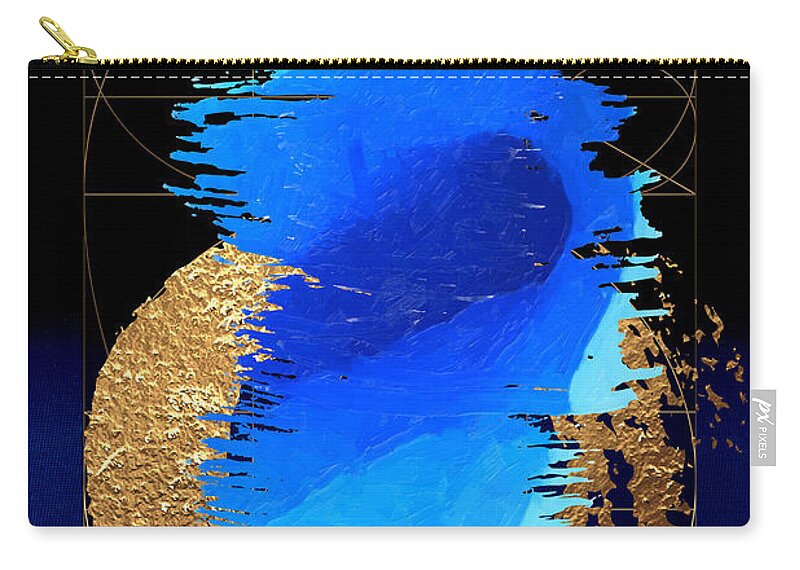 'aqua Gold' Collection By Serge Averbukh Zip Pouch featuring the digital art Aqua Gold No. 2 by Serge Averbukh