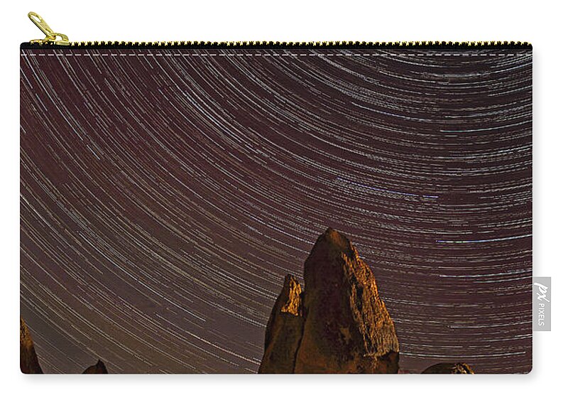 Startrails Zip Pouch featuring the photograph Aquanga Star Trails by Paul LeSage