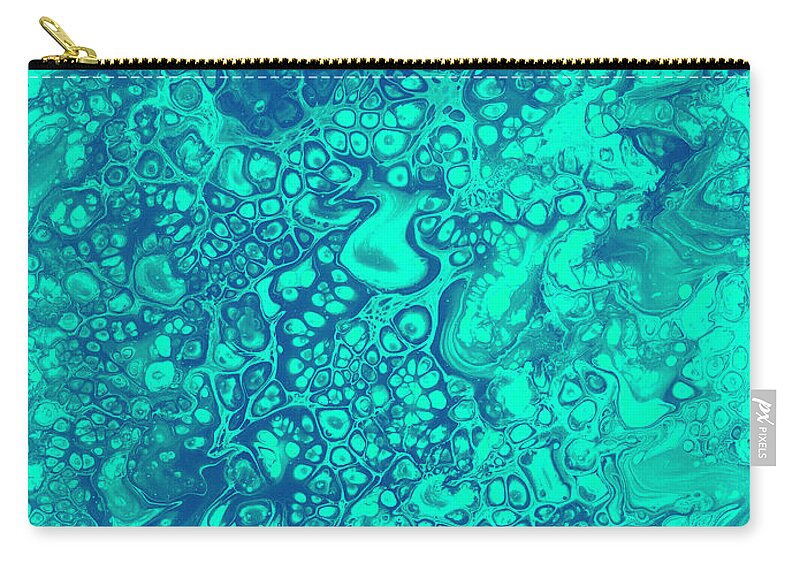 Blue Zip Pouch featuring the painting Aquatic by Jennifer Walsh