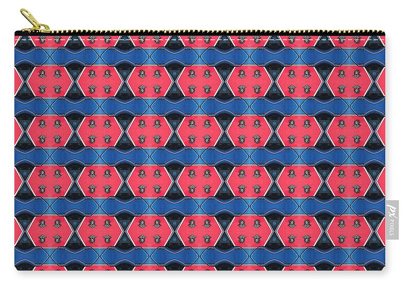 Arabesque Zip Pouch featuring the photograph Arabesque Buick Wag Blue Red by Marc Nader
