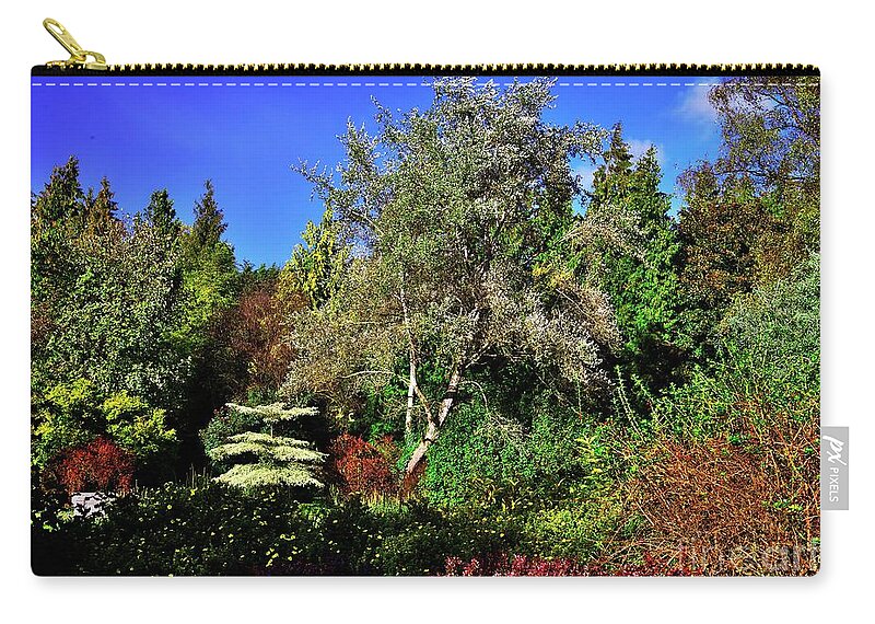 Autumn Colors Zip Pouch featuring the photograph Arboretum Autumn Colors by Martyn Arnold