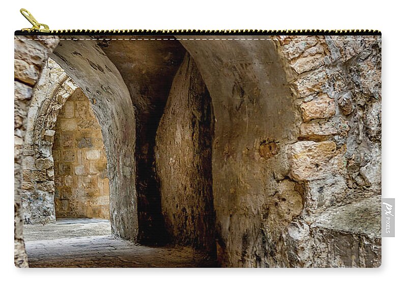 Arched Walkway Zip Pouch featuring the photograph Arched Walkway by Endre Balogh