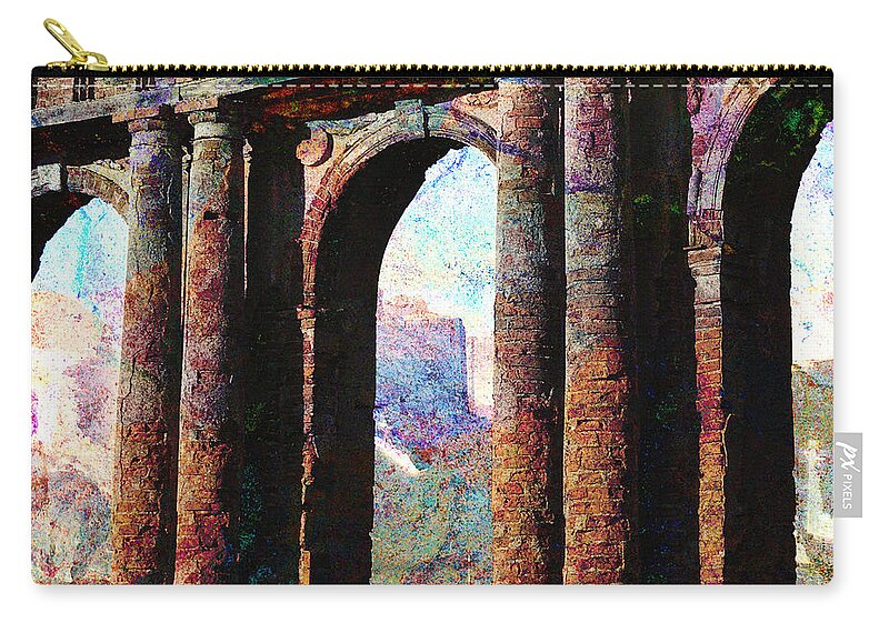 Arches Zip Pouch featuring the digital art Arches by Barbara Berney