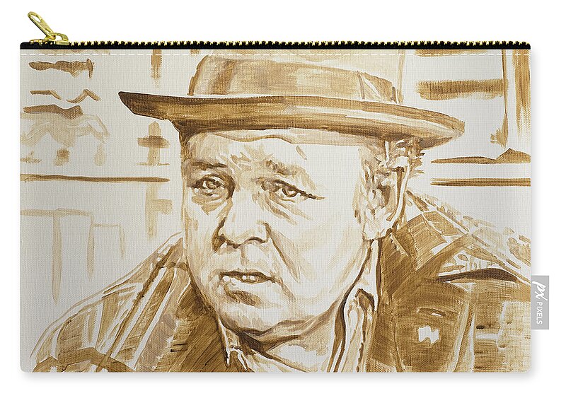 All In The Family Zip Pouch featuring the painting Archie by Tommy Midyette