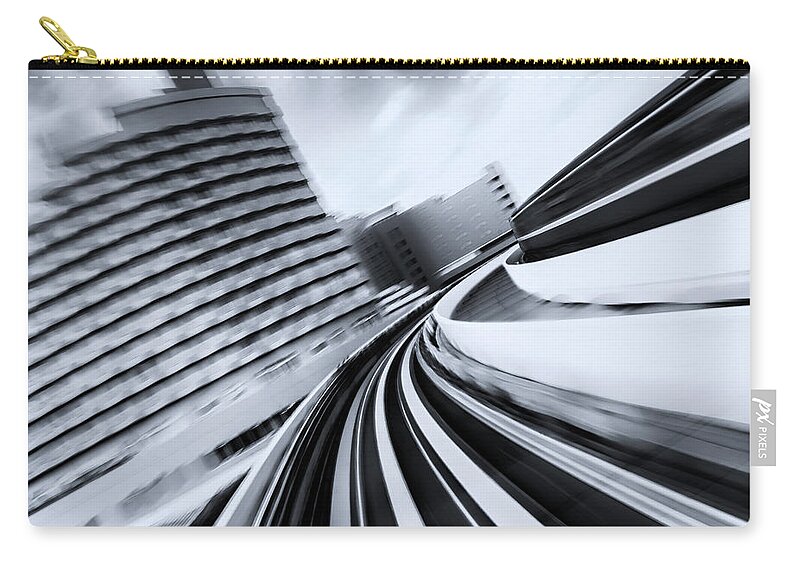 Black And White Zip Pouch featuring the photograph Architecture in motion by Ponte Ryuurui