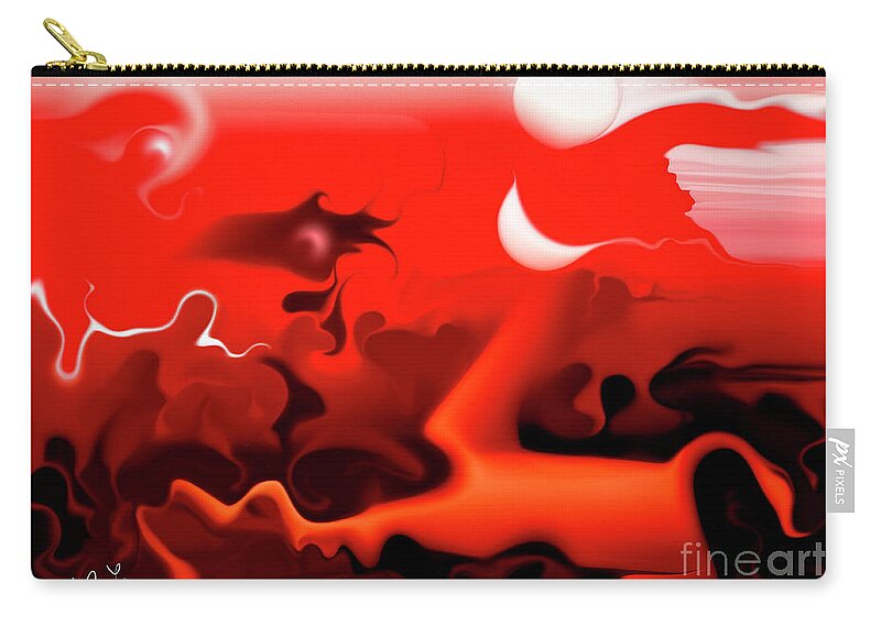 Architecture Of Fear Zip Pouch featuring the digital art Architecture of Fear by Leo Symon