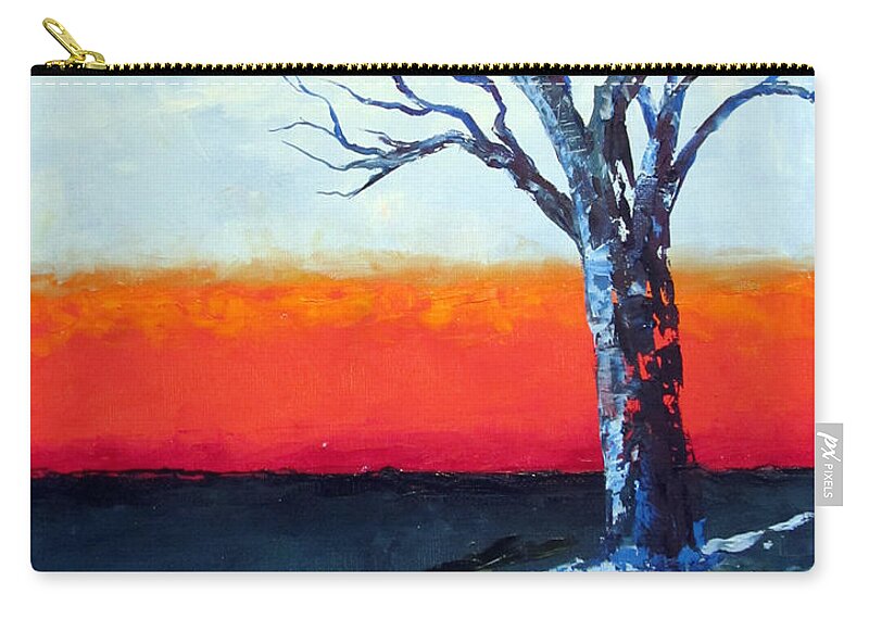 Landscape Zip Pouch featuring the painting Are We Alone? by Lisa Boyd
