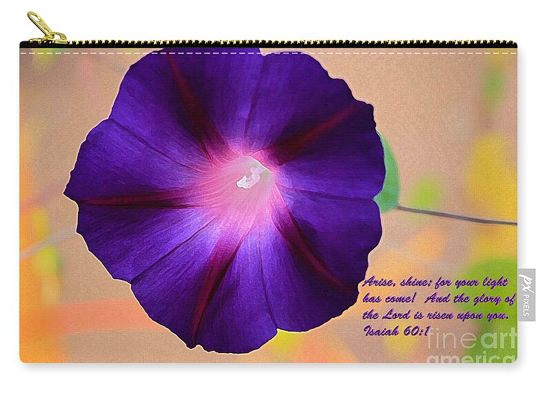 Morning Glories Zip Pouch featuring the photograph Arise by Barbara Dean