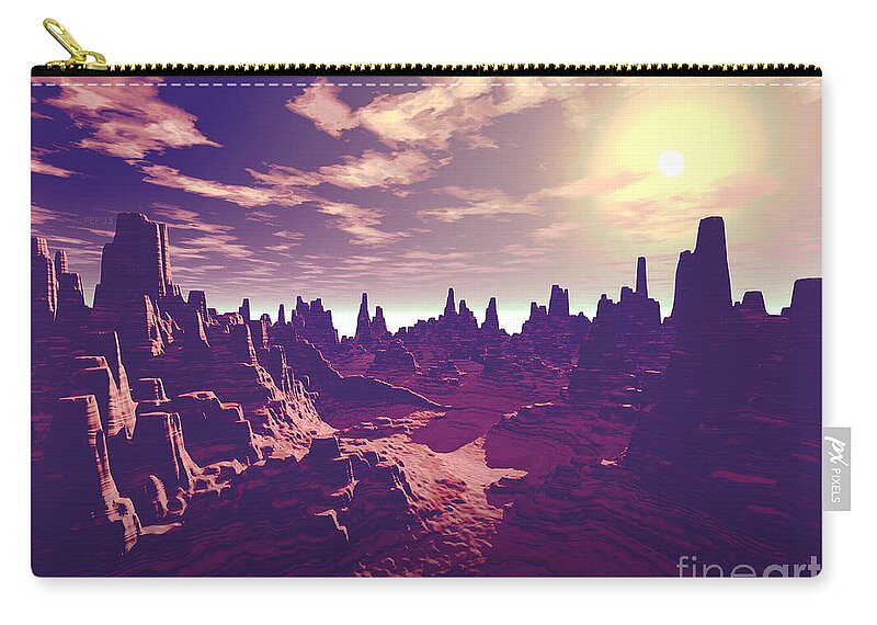 Canyon Zip Pouch featuring the digital art Arizona Canyon Sunshine by Phil Perkins