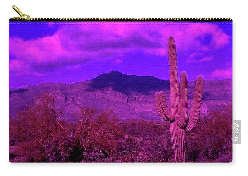 Arizona Carry-all Pouch featuring the photograph Arizona Purple Haze by Judy Kennedy