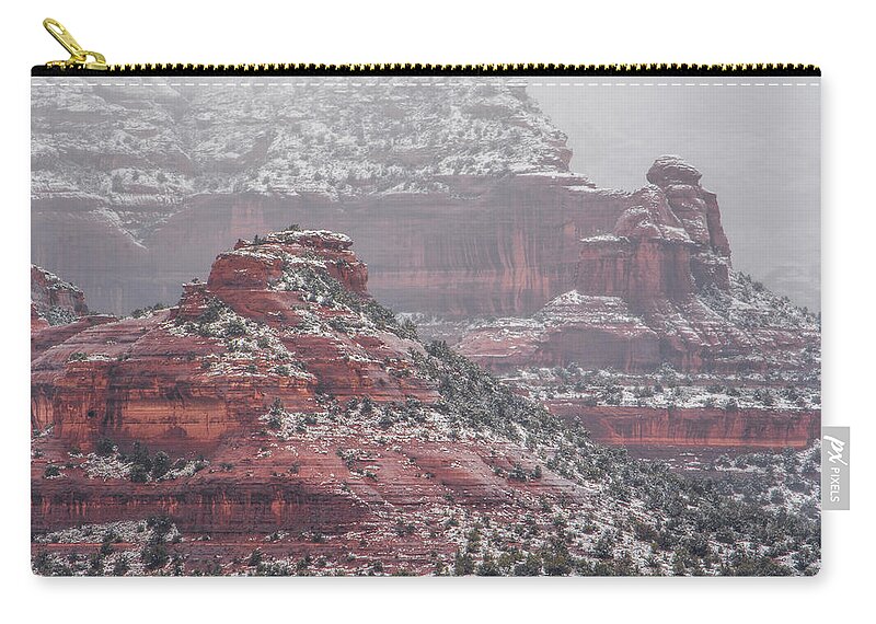 Sedona Zip Pouch featuring the photograph Arizona Winter by Racheal Christian