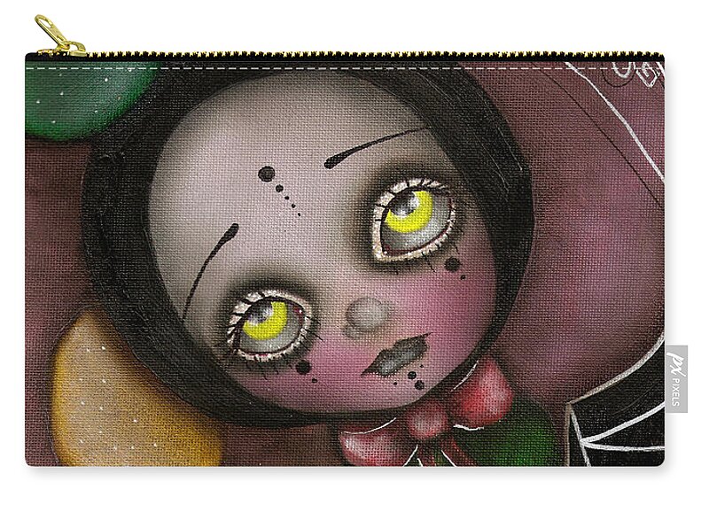 Abril Andrade Griffith Carry-all Pouch featuring the painting Arlequin Clown Girl by Abril Andrade