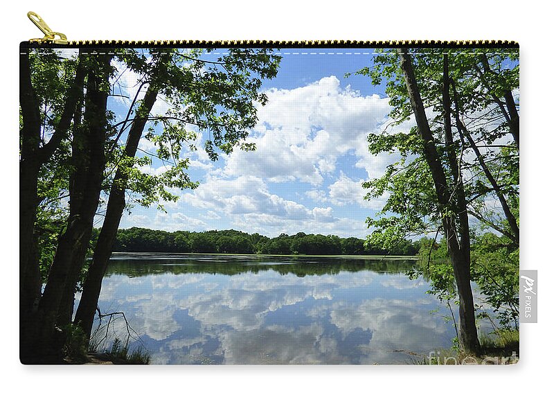 Reservoir Zip Pouch featuring the photograph Arlington Reservoir by Leara Nicole Morris-Clark