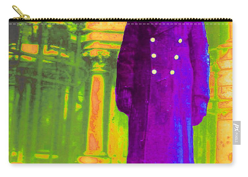 Antiques Zip Pouch featuring the photograph Army Soldier in Paris by John Vincent Palozzi