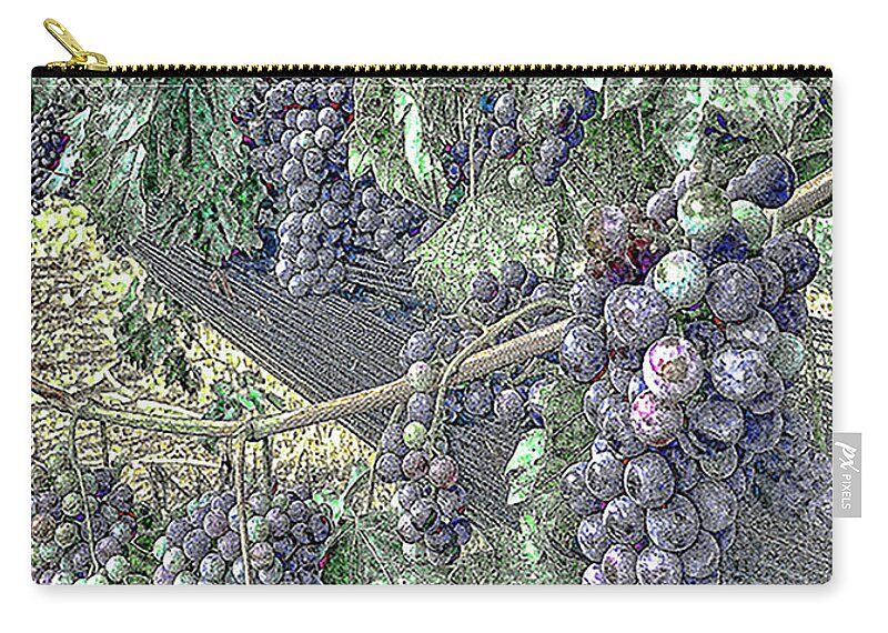 Arrington Vinyards Zip Pouch featuring the photograph Arrington Grapes by Luther Fine Art