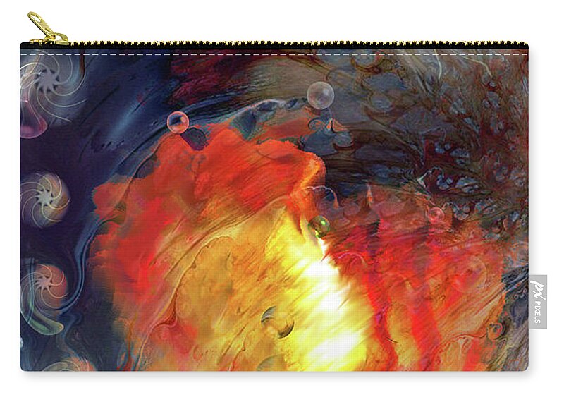 Arrival Zip Pouch featuring the digital art Arrival by Linda Sannuti