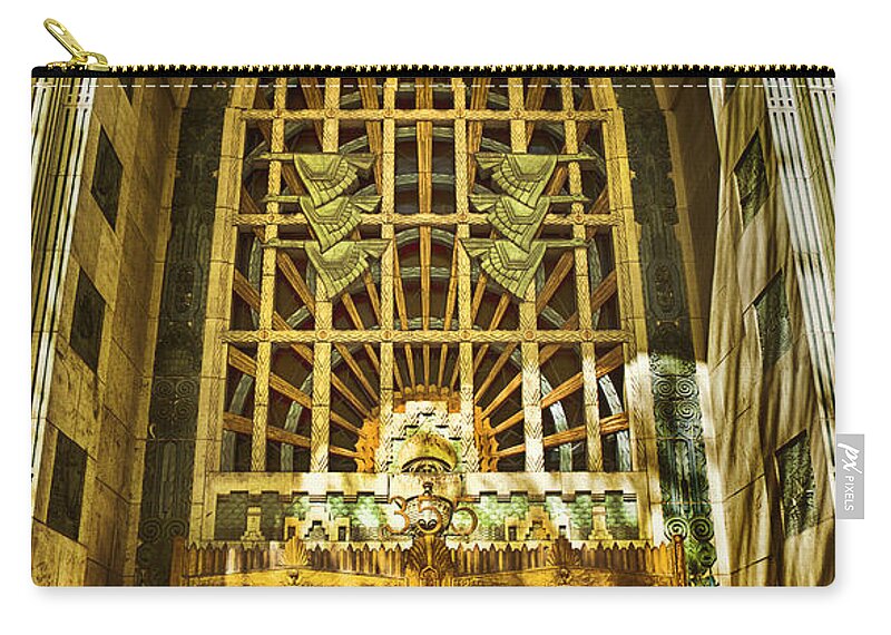 Vancouver Zip Pouch featuring the photograph Art Deco Marine Building by Theresa Tahara