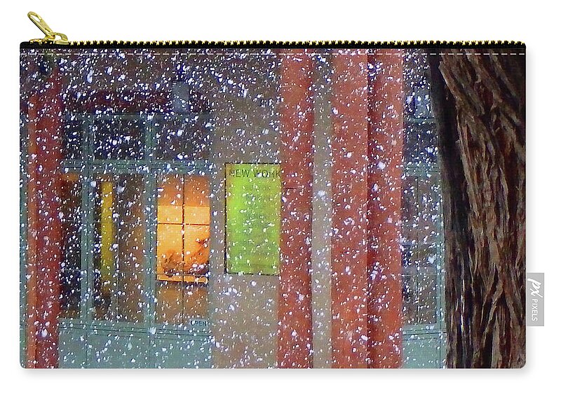 Art Zip Pouch featuring the photograph Art gallery Snow Scene by Ted Keller