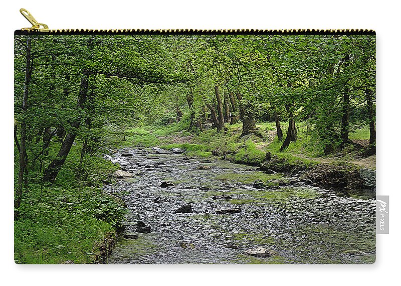 Art Zip Pouch featuring the photograph Art in The Forest by Milena Ilieva