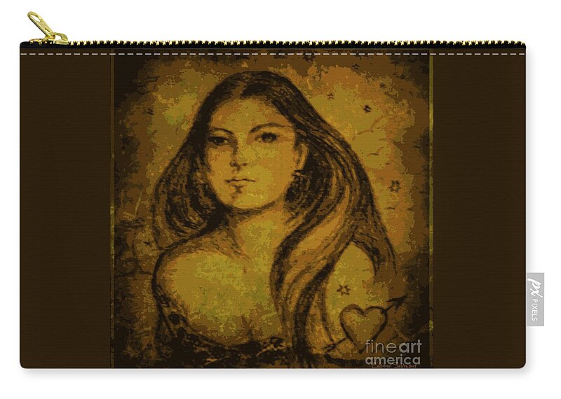 Woman Zip Pouch featuring the mixed media Artemis Who by Leanne Seymour