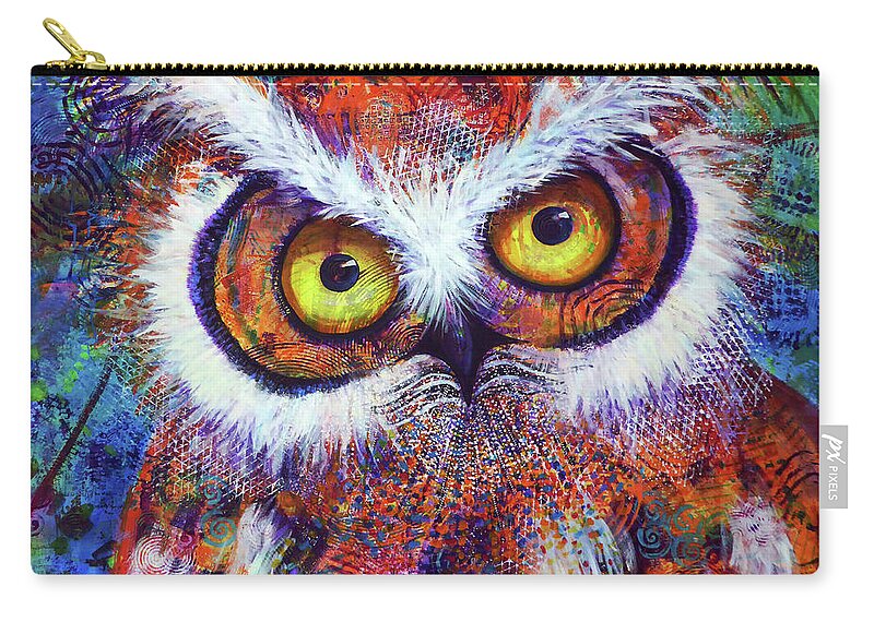 Artprize Zip Pouch featuring the painting ArtPrize #3 Hooter by Laurel Bahe