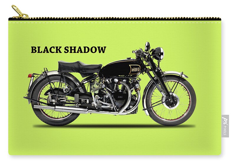 Vincent Black Shadow Zip Pouch featuring the photograph Vincent Black Shadow by Mark Rogan