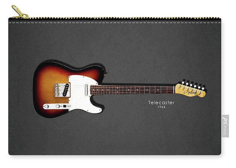 Fender Telecaster Zip Pouch featuring the photograph Fender Telecaster 64 by Mark Rogan