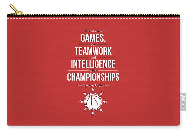 Motivational Zip Pouch featuring the digital art Michael Jordan Quotes poster by Lab No 4 - The Quotography Department