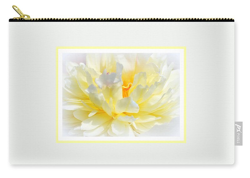 Art Zip Pouch featuring the photograph White Peony II by Joan Han