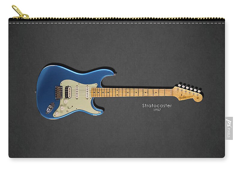 Fender Stratocaster Zip Pouch featuring the photograph Fender Stratocaster 57 by Mark Rogan