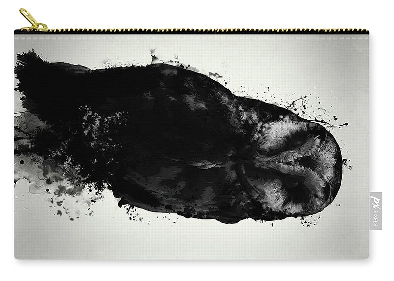 Owl Carry-all Pouch featuring the mixed media The Owl by Nicklas Gustafsson