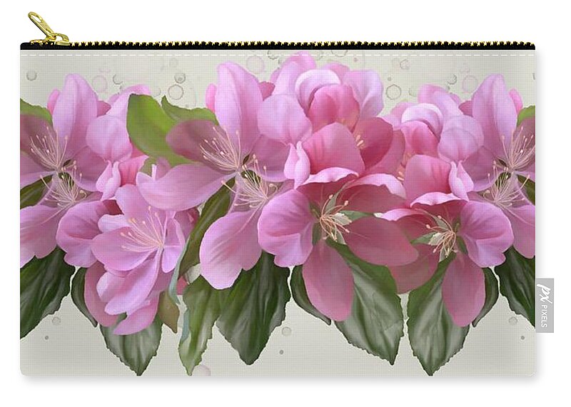  Floral Carry-all Pouch featuring the painting Pink blossoms by Ivana Westin