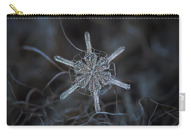 Snowflake Zip Pouch featuring the photograph Steering wheel, panoramic version by Alexey Kljatov