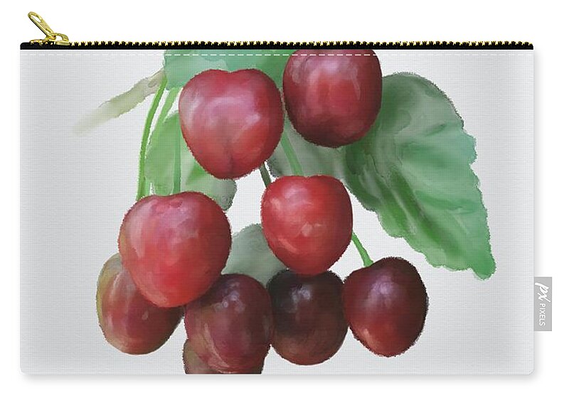 Sour Cherry Zip Pouch featuring the painting Sour Cherry by Ivana Westin