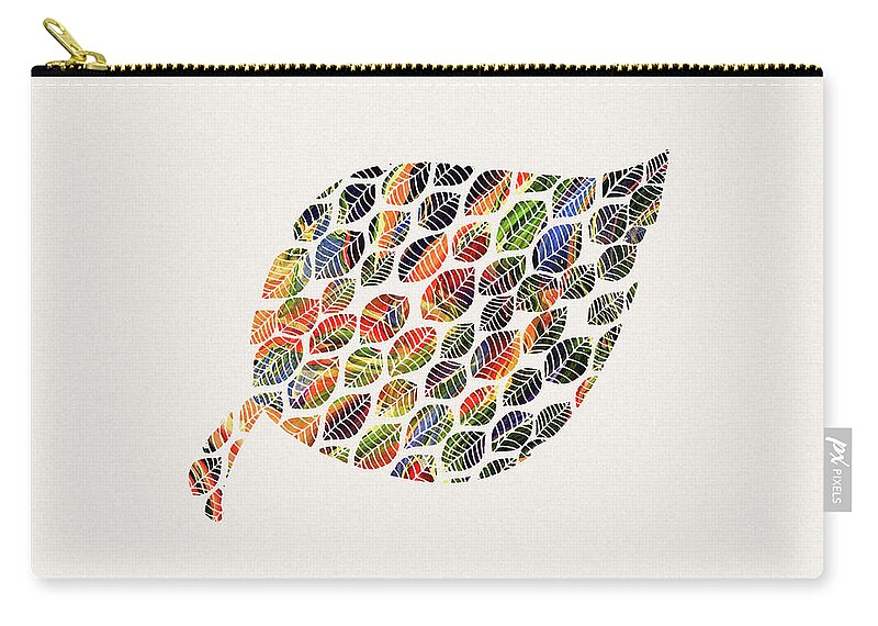 Leaves Carry-all Pouch featuring the digital art Leafy Palette by Deborah Smith