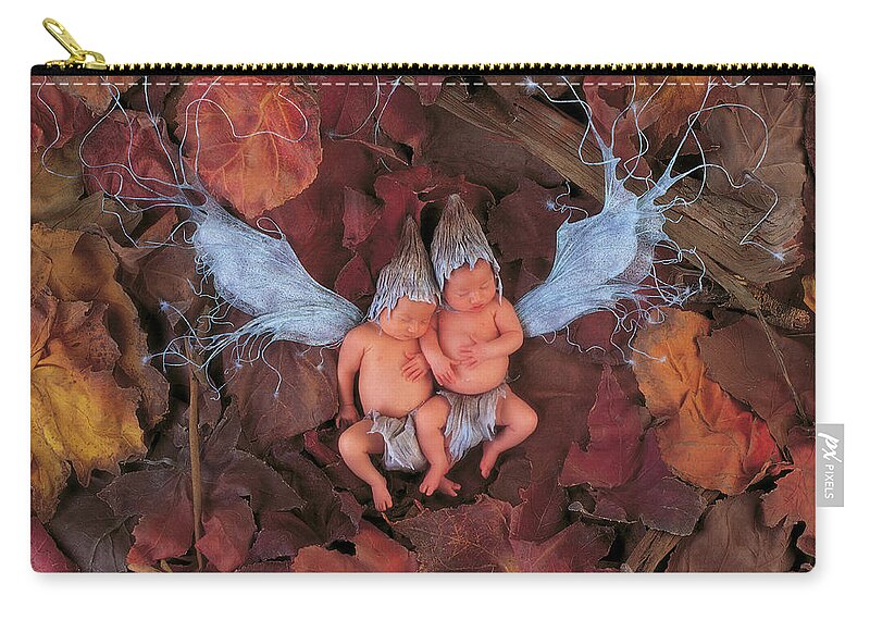 Autumn Zip Pouch featuring the photograph Fall Leaf Fairies by Anne Geddes