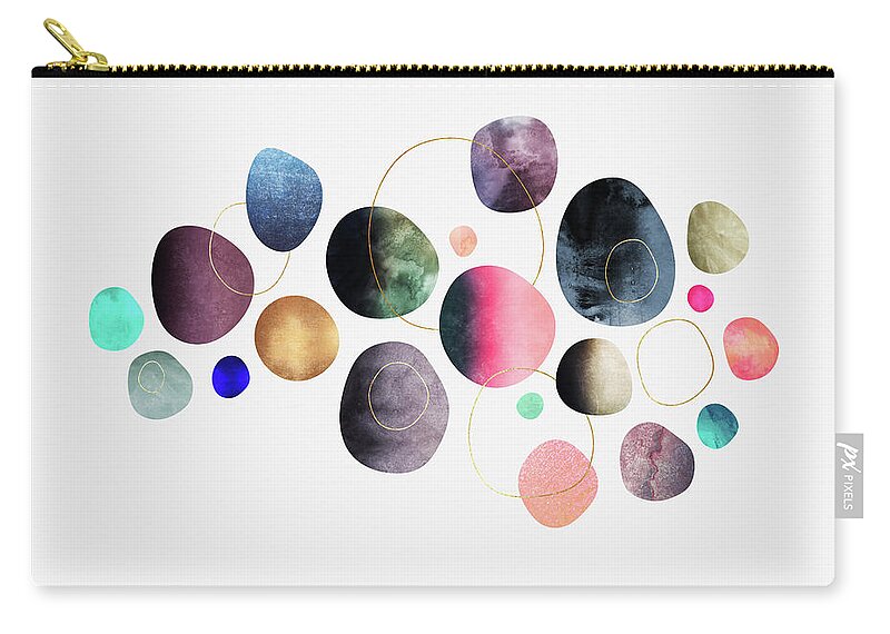 Graphic Zip Pouch featuring the digital art My Favorite Pebbles by Elisabeth Fredriksson