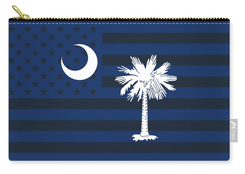 South Carolina Zip Pouch featuring the digital art South Carolina State Flag Graphic USA Styling by Garaga Designs
