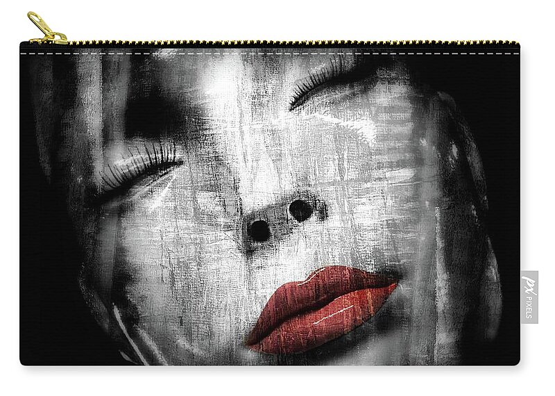 Red Lips Zip Pouch featuring the photograph Blind Desire by Melissa Bittinger